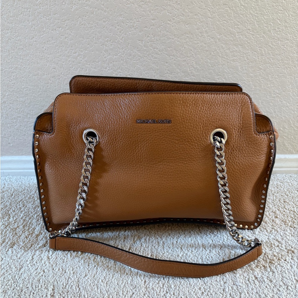 Michael Kors Tan Handbag Purse Shoulder Bag with Chain Straps GREAT CONDITION!